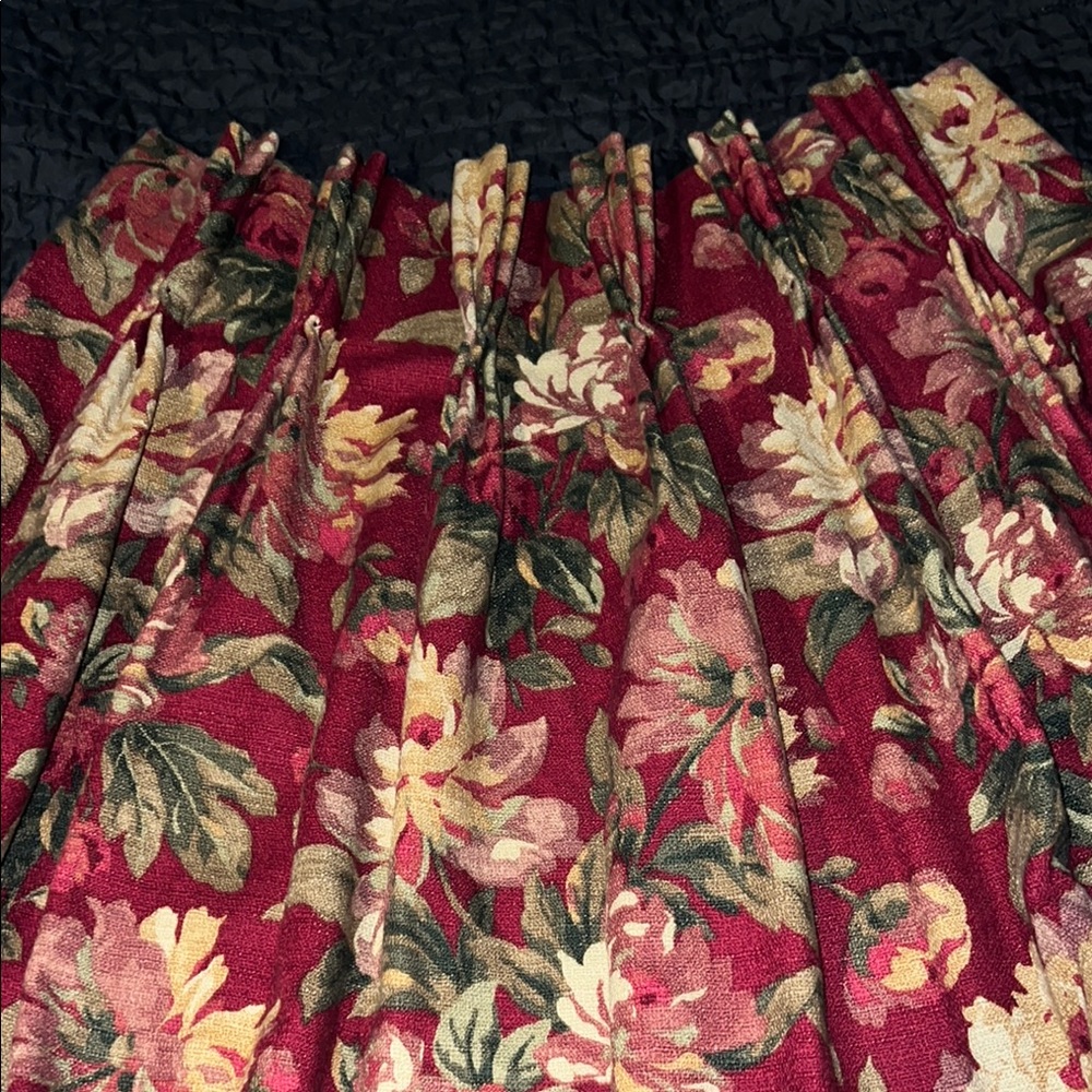 Floral Burgundy Curtains pair